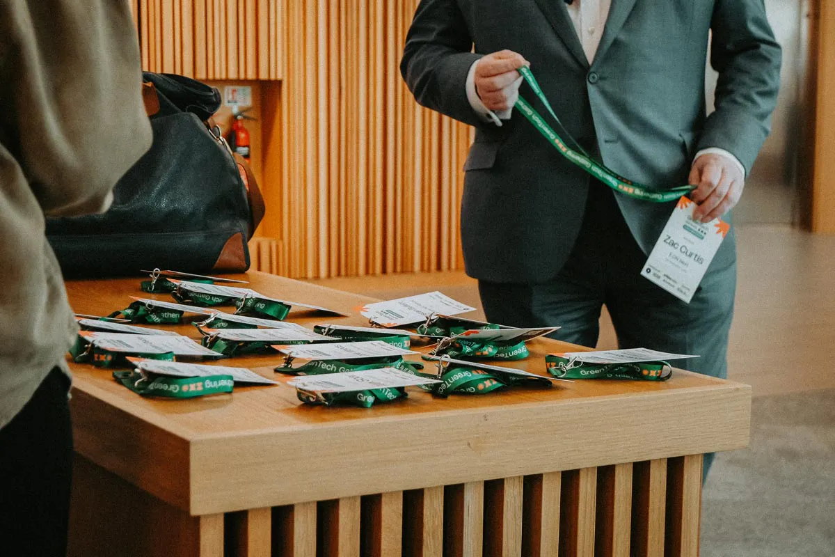 GreenTech Gathering Lanyard being collected